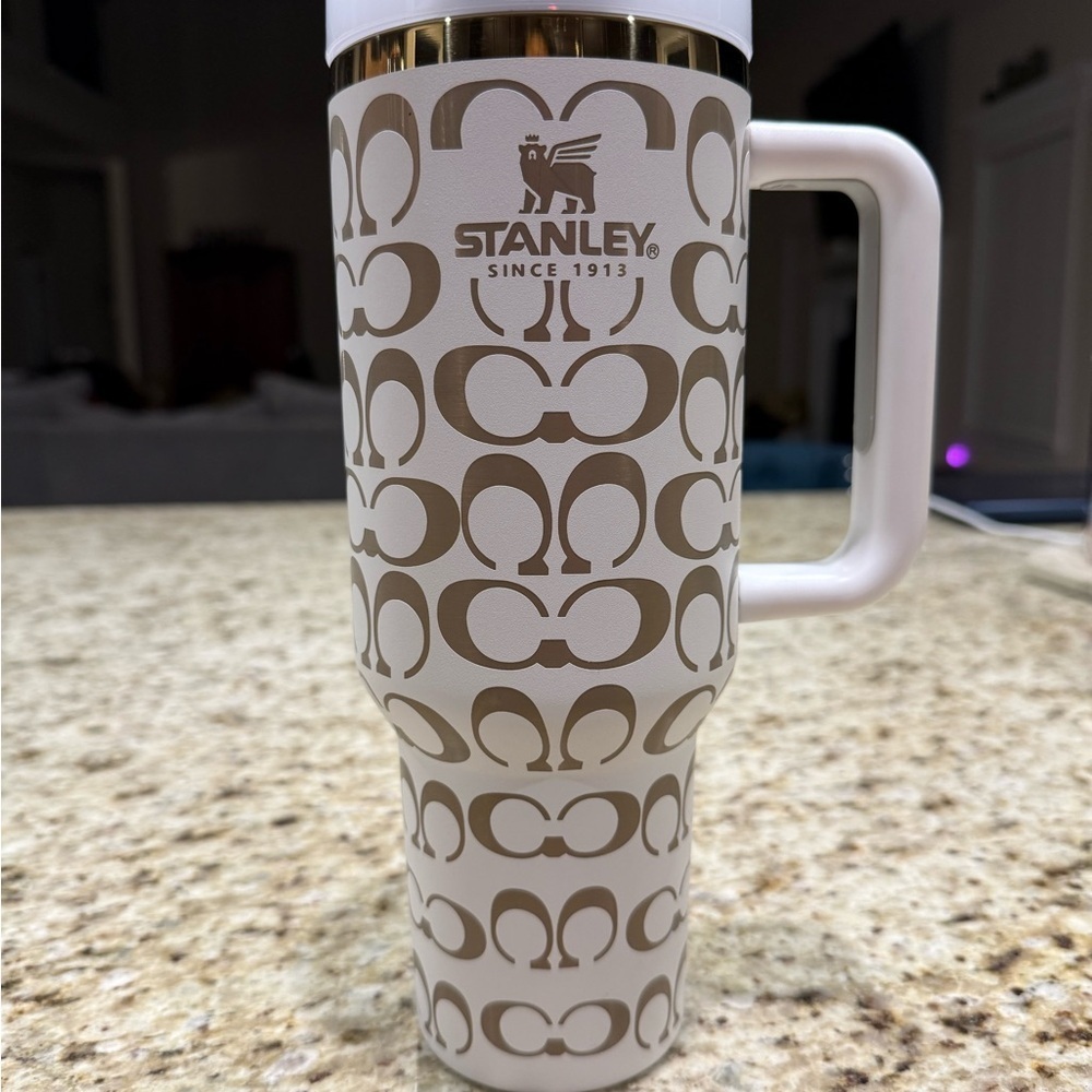 Stanley White with Gold Patterns Mug